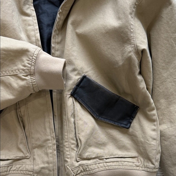 Wild Fable Khaki Work Jacket With Faux Leather Detail - Picture 6 of 8